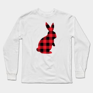 Buffalo Plaid Rabbit (red/black) Long Sleeve T-Shirt